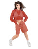 Solid Loose Mesh Hooded Top