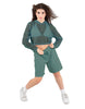 Solid Loose Mesh Hooded Top