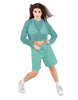 Solid Loose Mesh Hooded Top