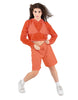 Solid Loose Mesh Hooded Top