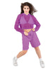 Solid Loose Mesh Hooded Top