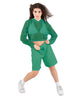 Solid Loose Mesh Hooded Top