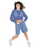 Solid Loose Mesh Hooded Top