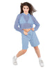 Solid Loose Mesh Hooded Top