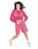 Solid Loose Mesh Hooded Top