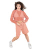 Solid Loose Mesh Hooded Top