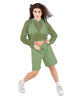 Solid Loose Mesh Hooded Top