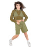 Solid Loose Mesh Hooded Top
