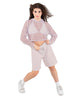 Solid Loose Mesh Hooded Top