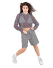 Solid Loose Mesh Hooded Top