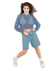 Solid Loose Mesh Hooded Top