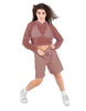 Solid Loose Mesh Hooded Top