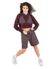 Solid Loose Mesh Hooded Top