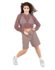 Solid Loose Mesh Hooded Top