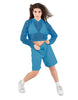 Solid Loose Mesh Hooded Top