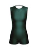 Solid Lycra Sleeveless Open Back Biketard