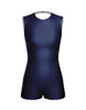 Solid Lycra Sleeveless Open Back Biketard