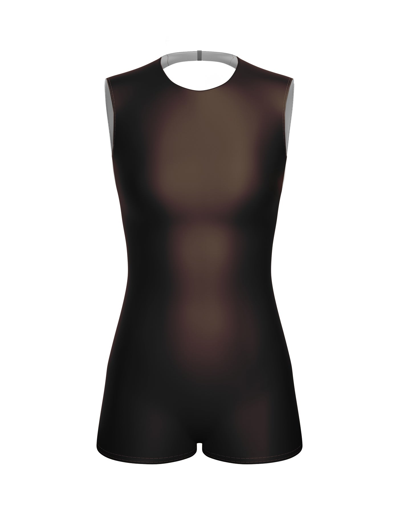 Solid Lycra Sleeveless Open Back Biketard