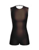 Solid Lycra Sleeveless Open Back Biketard