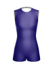 Solid Lycra Sleeveless Open Back Biketard