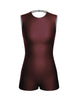 Solid Lycra Sleeveless Open Back Biketard
