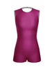 Solid Lycra Sleeveless Open Back Biketard