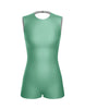 Solid Lycra Sleeveless Open Back Biketard