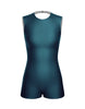 Solid Lycra Sleeveless Open Back Biketard