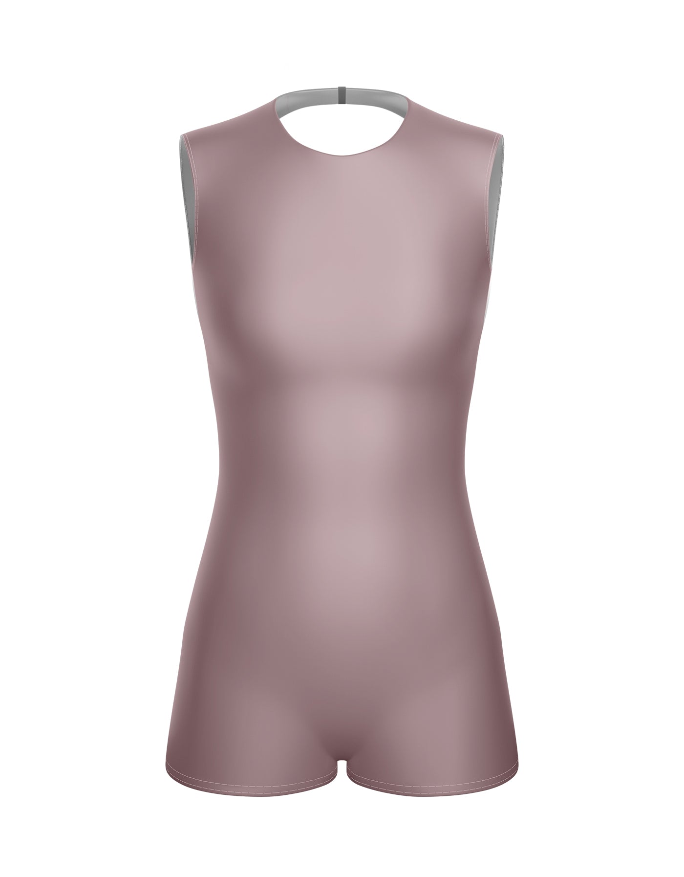 Solid Lycra Sleeveless Open Back Biketard