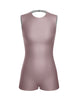 Solid Lycra Sleeveless Open Back Biketard