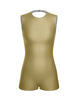Solid Lycra Sleeveless Open Back Biketard