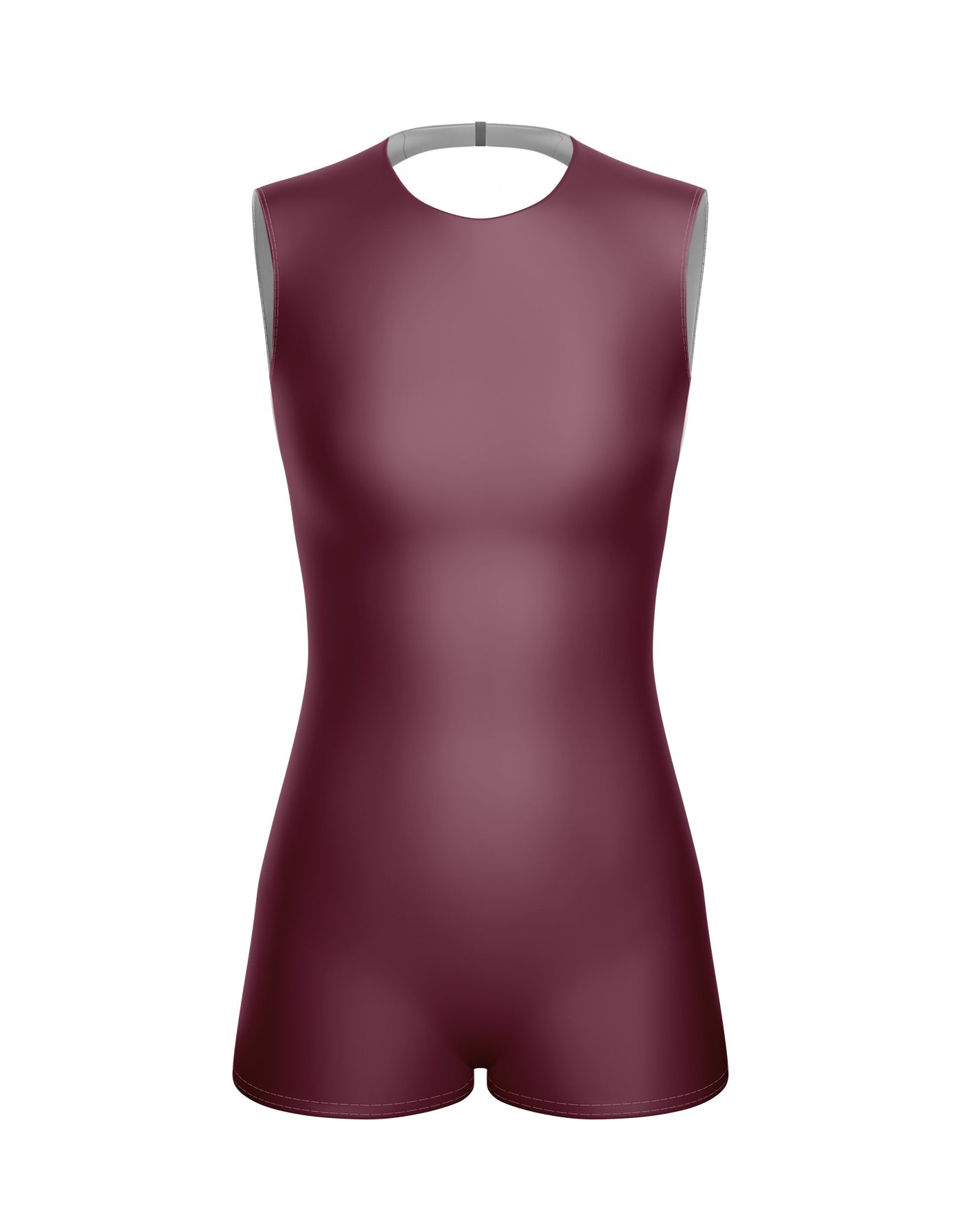 Solid Lycra Sleeveless Open Back Biketard