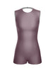 Solid Lycra Sleeveless Open Back Biketard