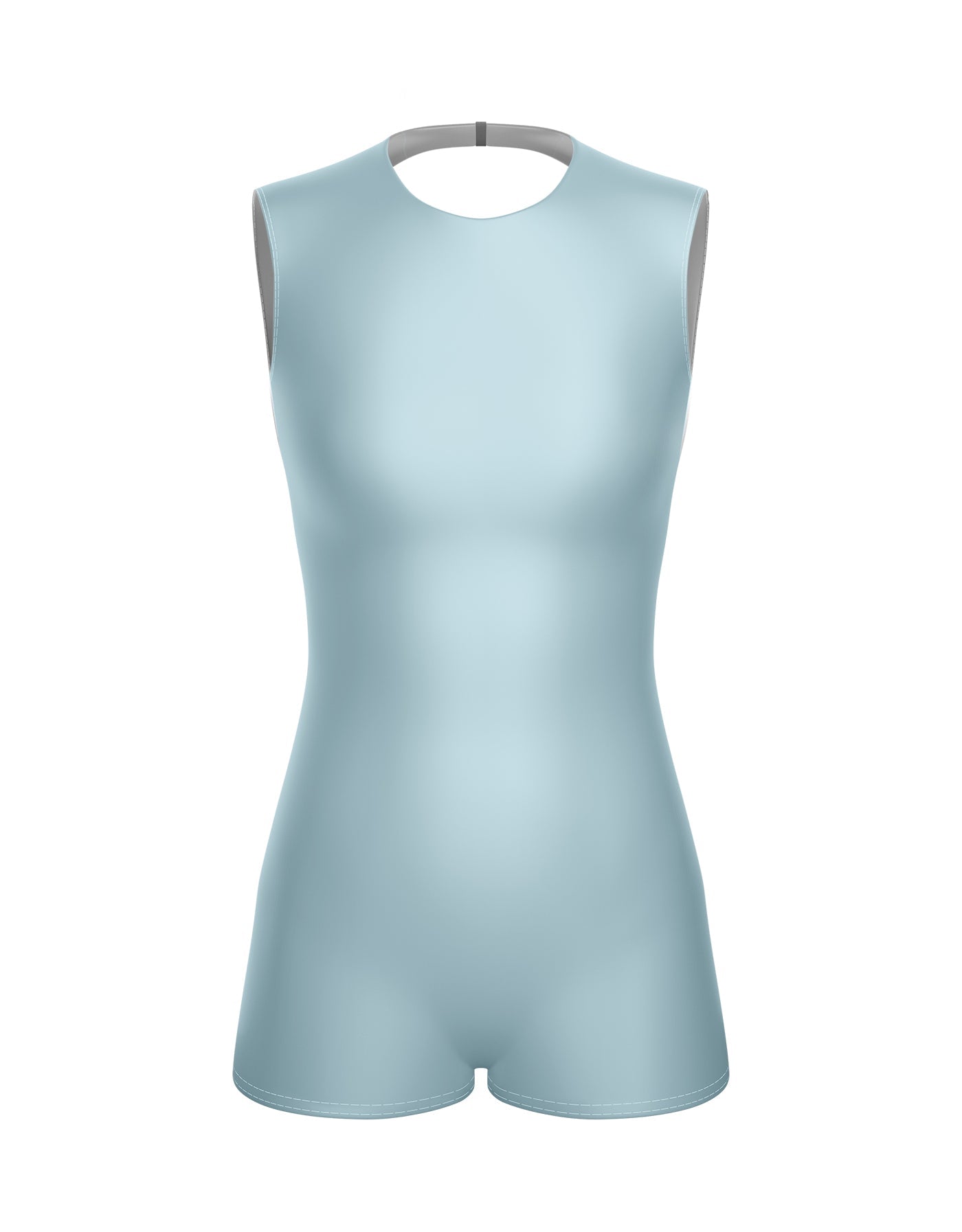 Solid Lycra Sleeveless Open Back Biketard