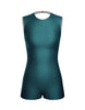 Solid Lycra Sleeveless Open Back Biketard