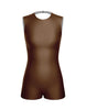 Solid Lycra Sleeveless Open Back Biketard