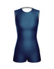 Solid Lycra Sleeveless Open Back Biketard