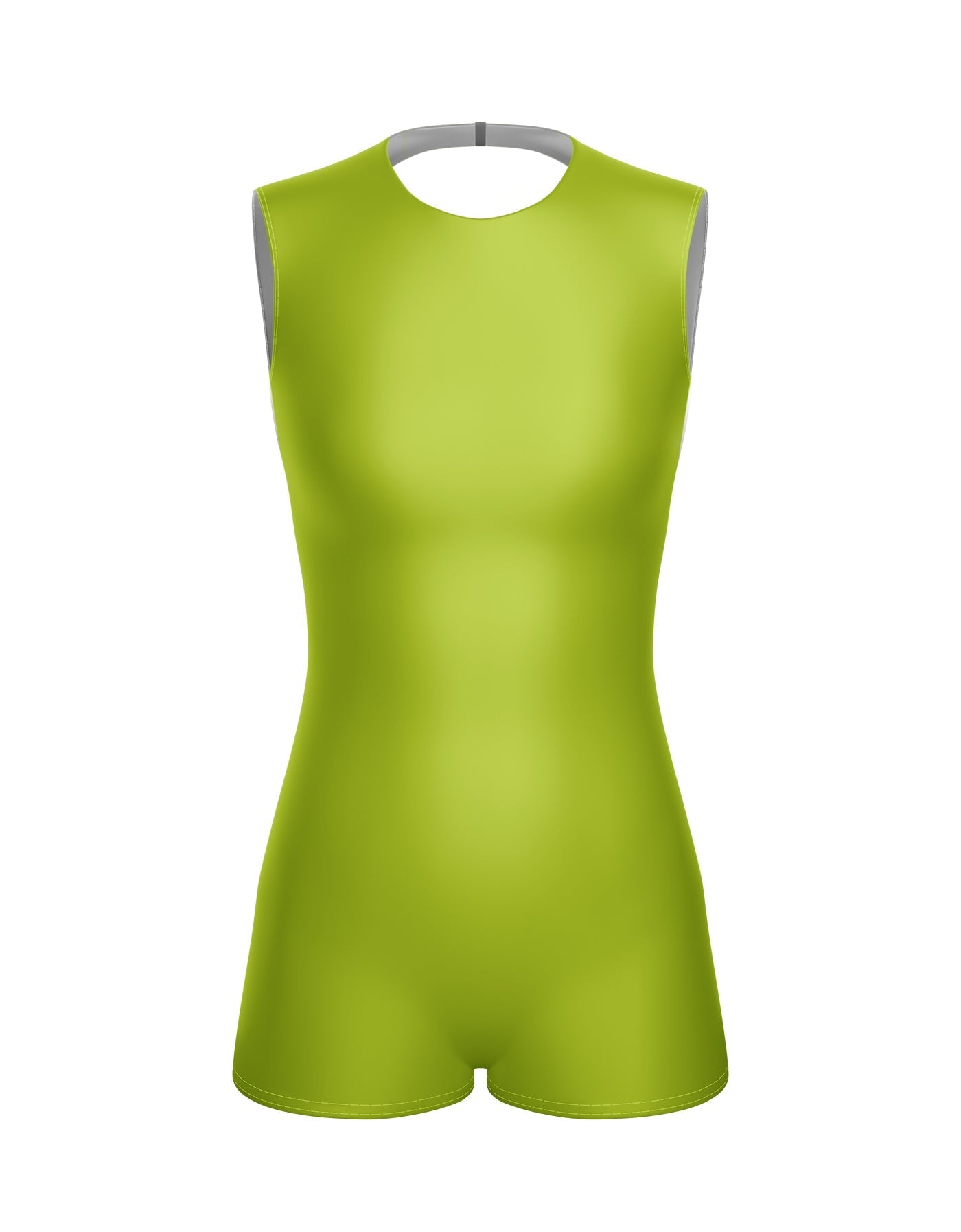 Solid Lycra Sleeveless Open Back Biketard