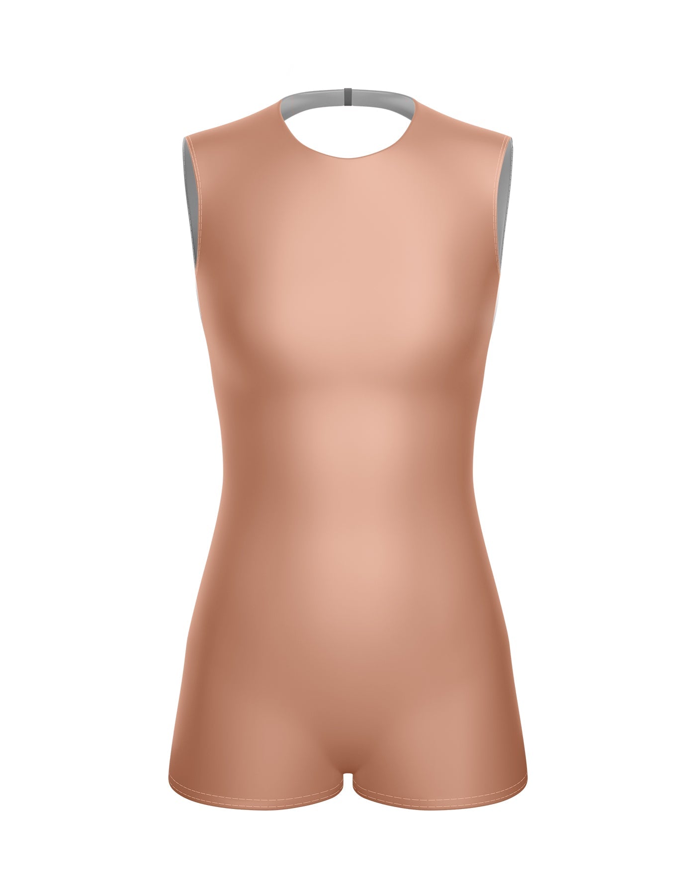 Solid Lycra Sleeveless Open Back Biketard