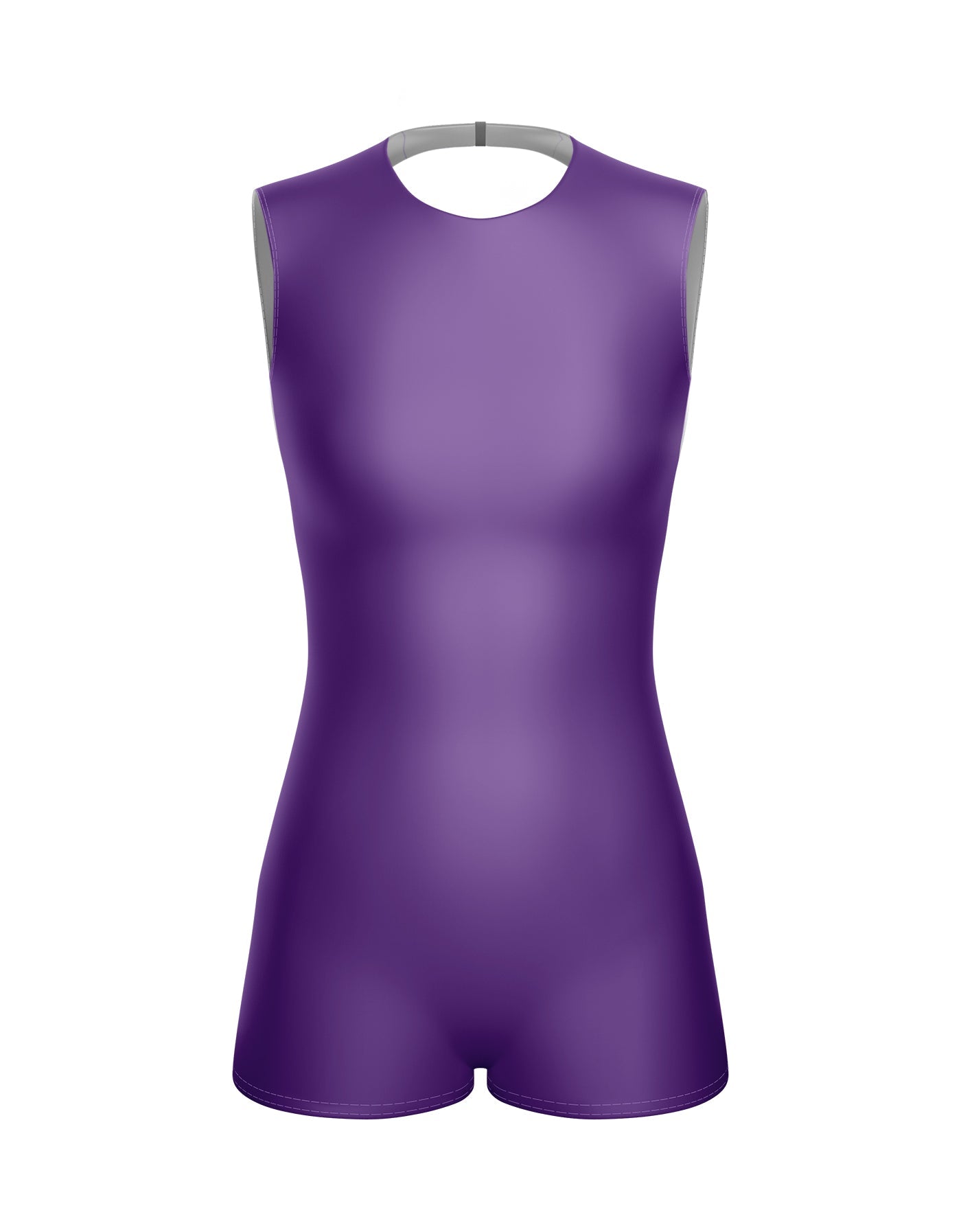Solid Lycra Sleeveless Open Back Biketard