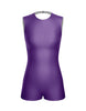 Solid Lycra Sleeveless Open Back Biketard