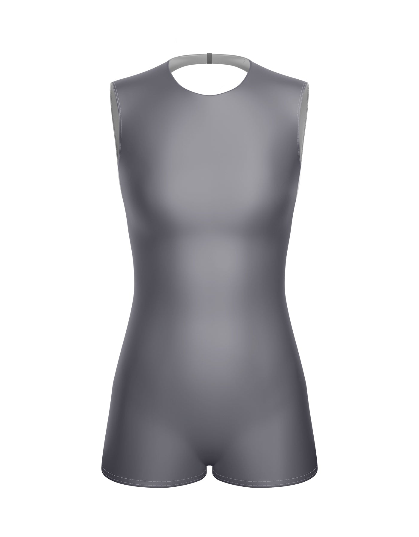 Solid Lycra Sleeveless Open Back Biketard