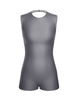 Solid Lycra Sleeveless Open Back Biketard