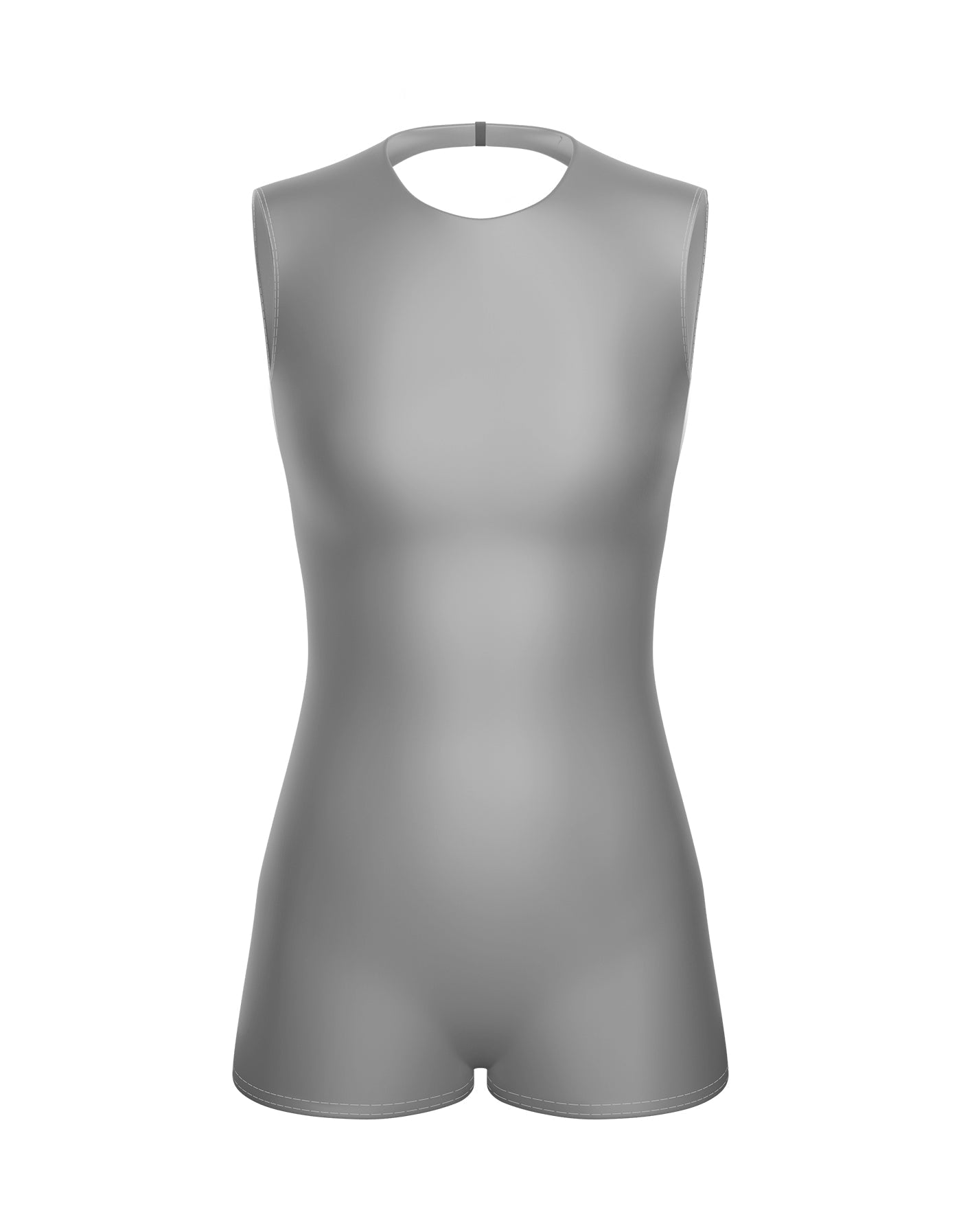 Solid Lycra Sleeveless Open Back Biketard