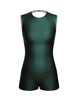 Solid Lycra Sleeveless Open Back Biketard