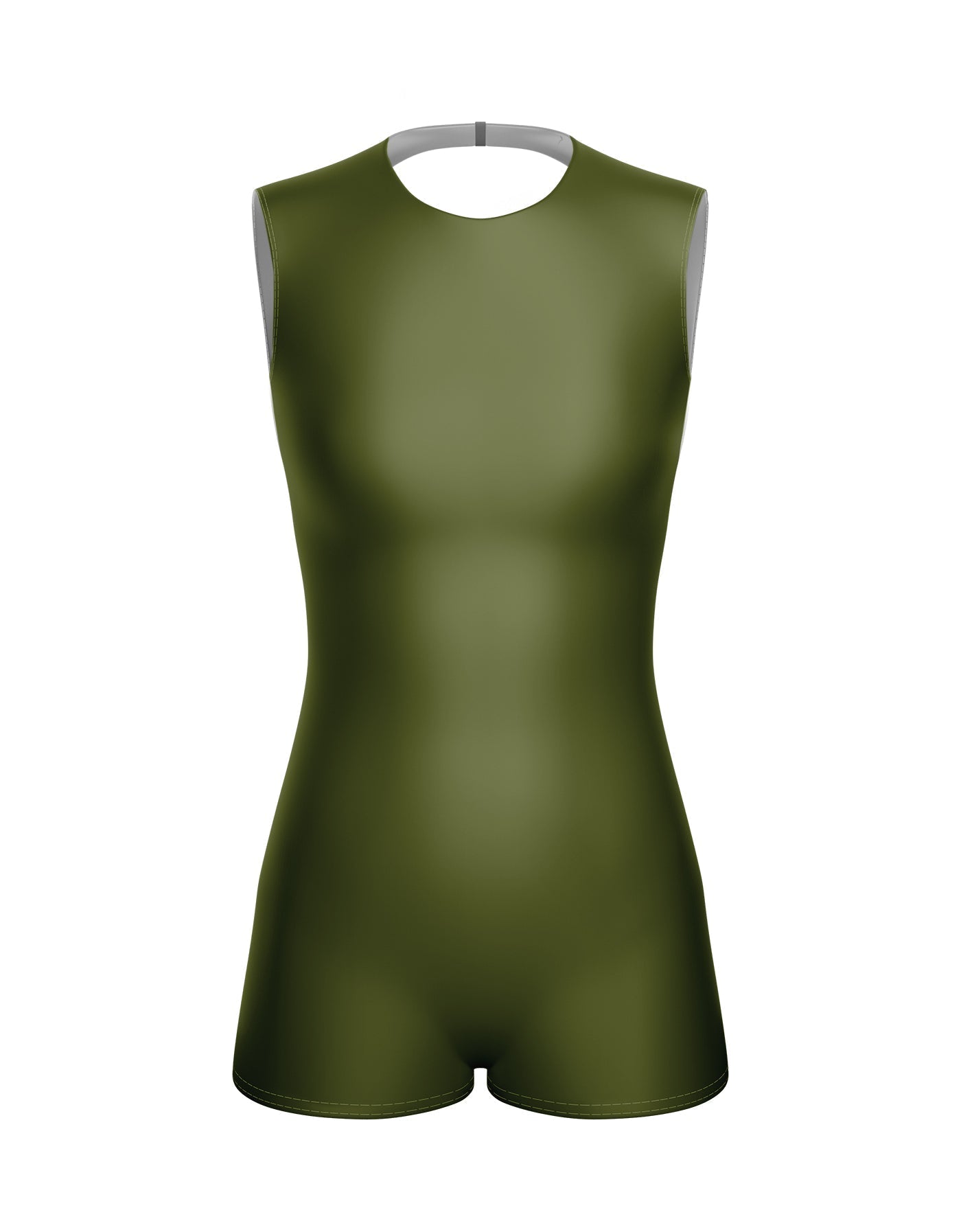 Solid Lycra Sleeveless Open Back Biketard