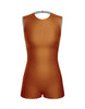 Solid Lycra Sleeveless Open Back Biketard