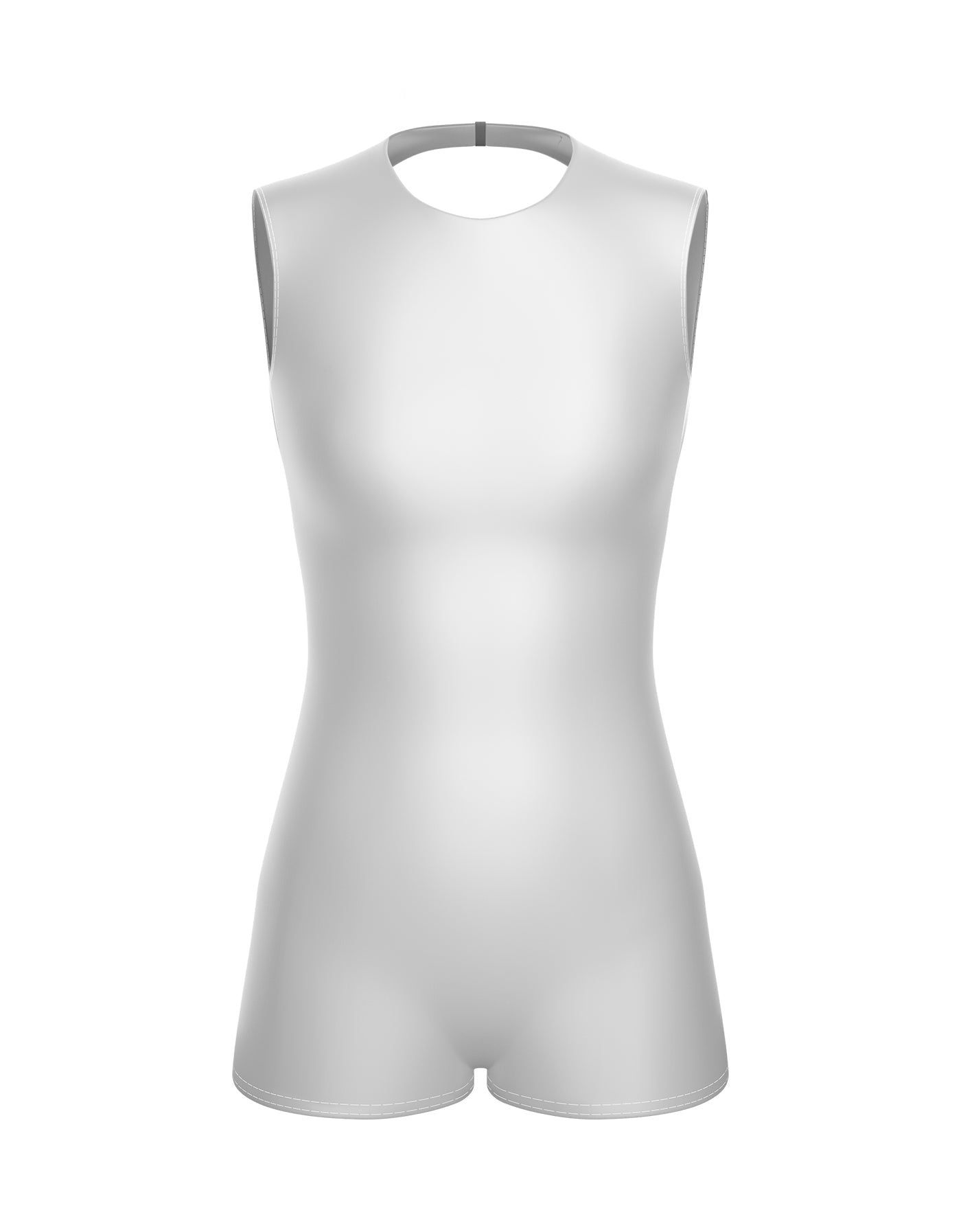 Solid Lycra Sleeveless Open Back Biketard
