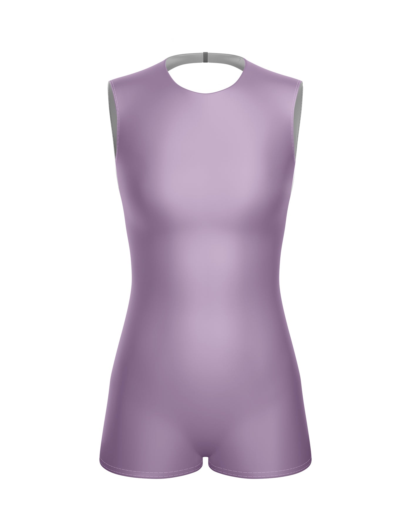 Solid Lycra Sleeveless Open Back Biketard