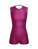 Solid Lycra Sleeveless Open Back Biketard